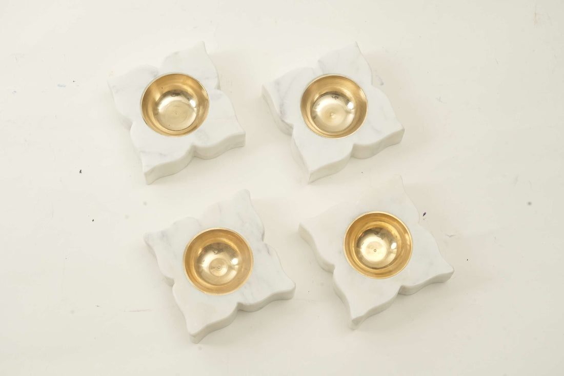 Scallop Marble Tealight Diya