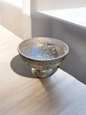 Handcrafted Silver Polished Bowl - Divine Astitav