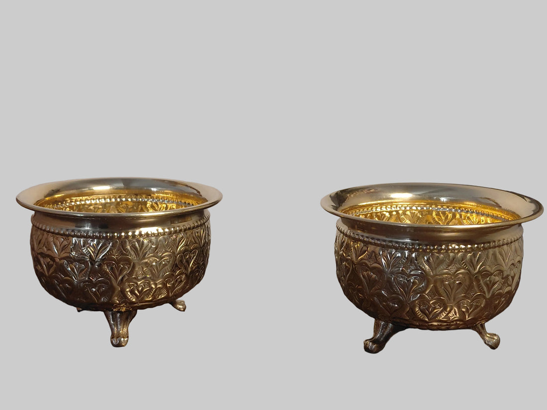 Divine Gold  floral  Brass Bowls