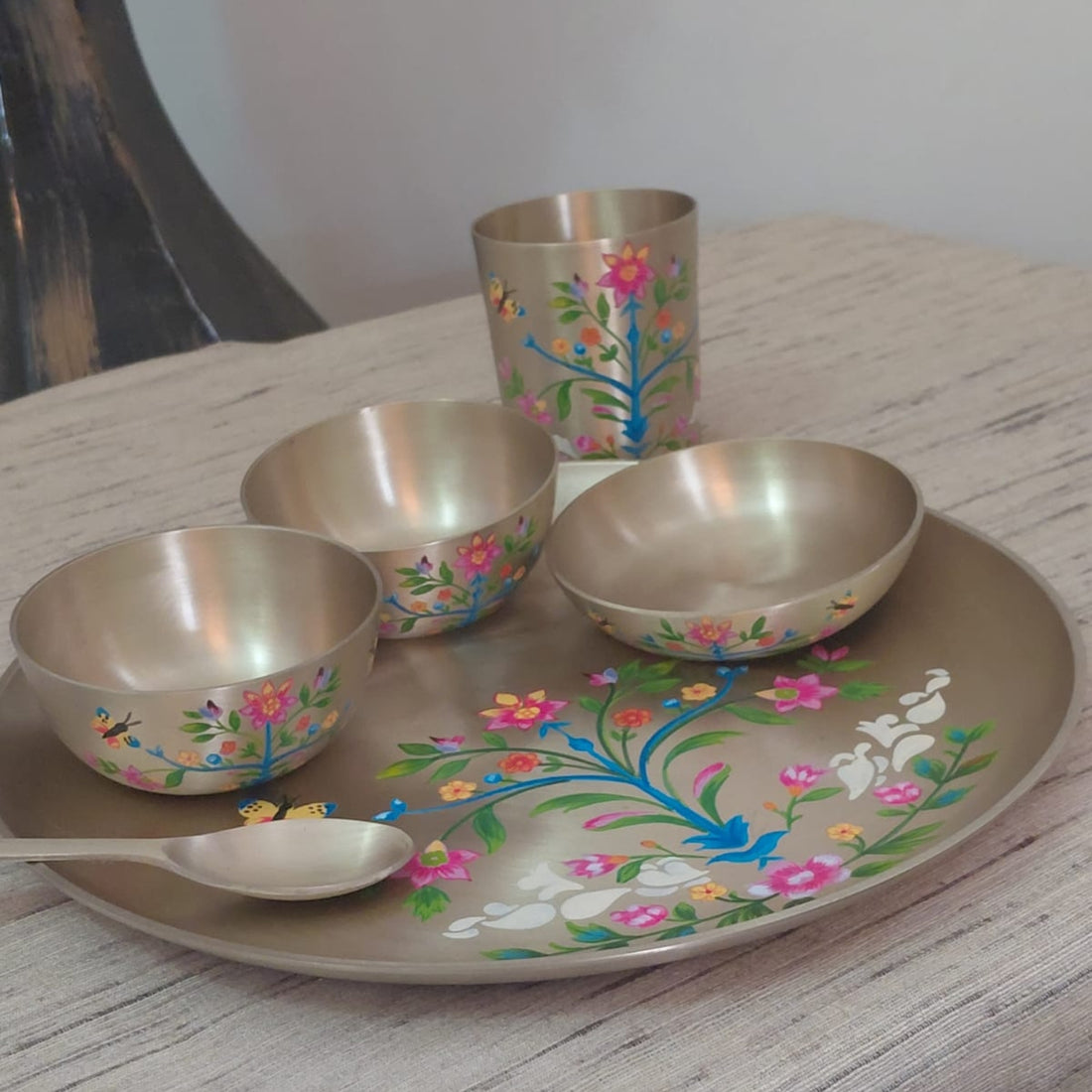 Kanza Thali Set with Handpainted