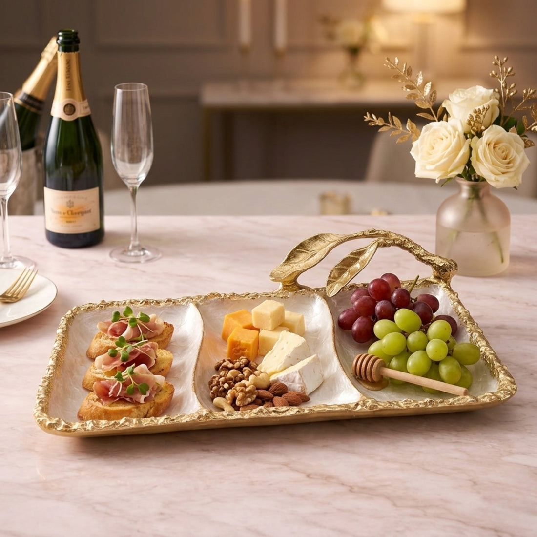 Pearl Serving 3 Section Tray