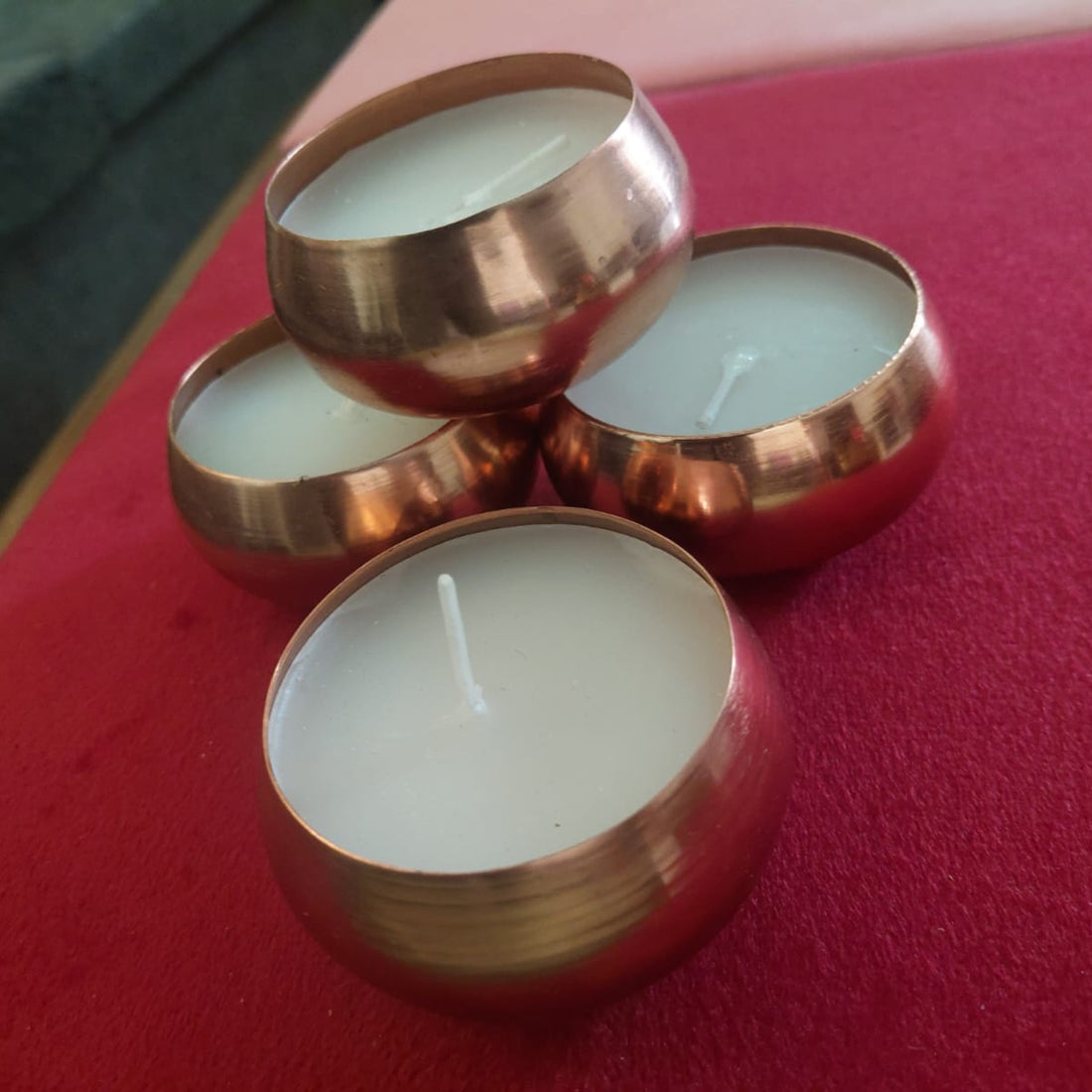 Round Small Metal Candles Votives- Set of 4
