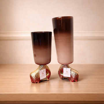 Amber Aura Candle Holder – Elegant Tall Decorative Candle Stand (Small & Large)