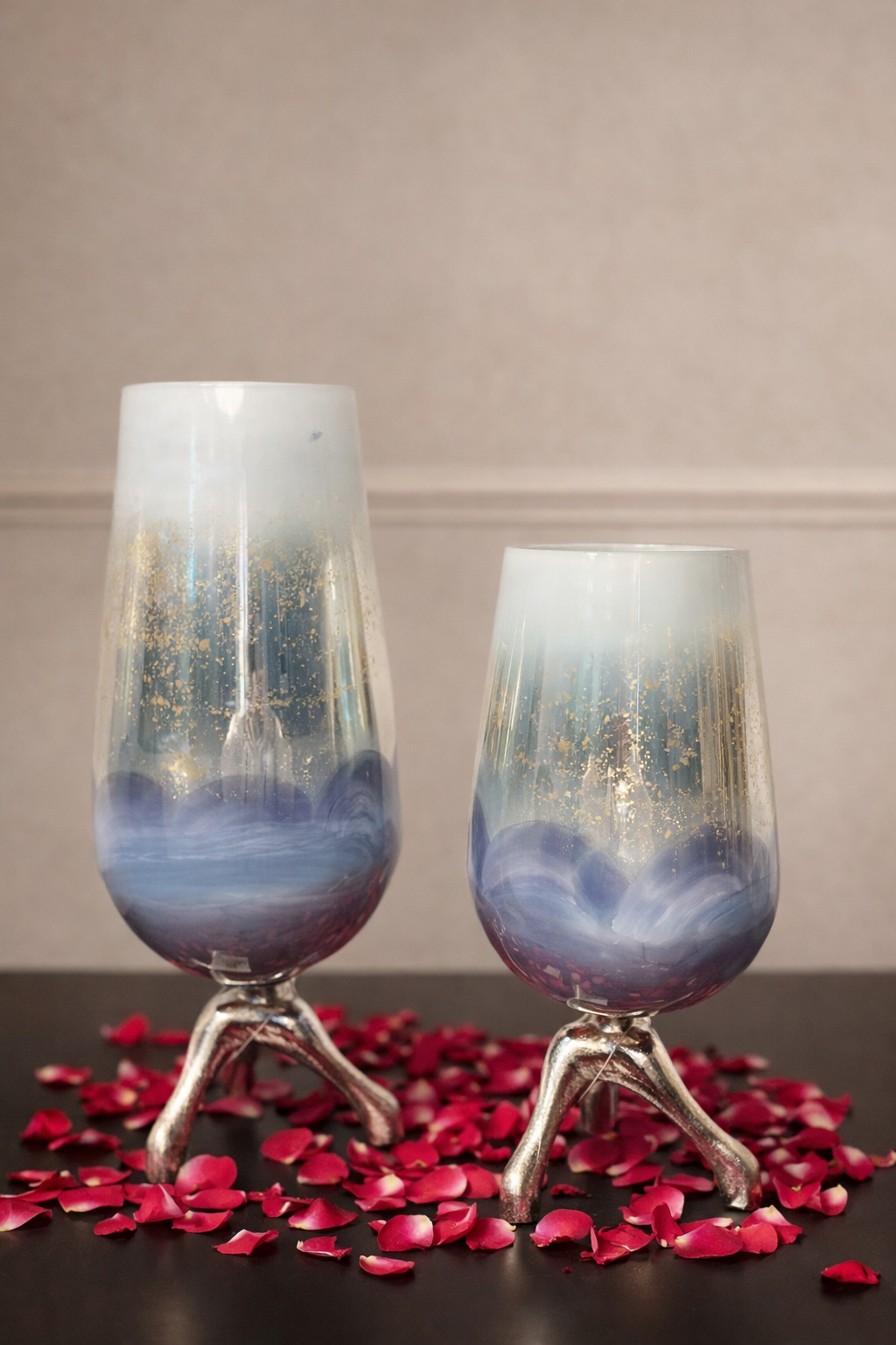 Aurora Stem Goblet Decorative Accent | Elegant Tall Goblet for Home, Table & Festive Decor (Large & Small)