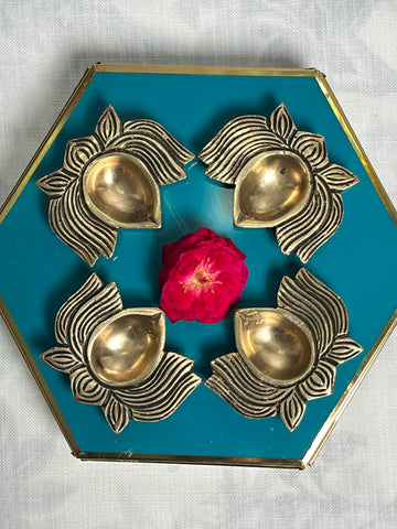 Pure Brass Lotus Diyas – Light Up Your Home with Divine Elegance