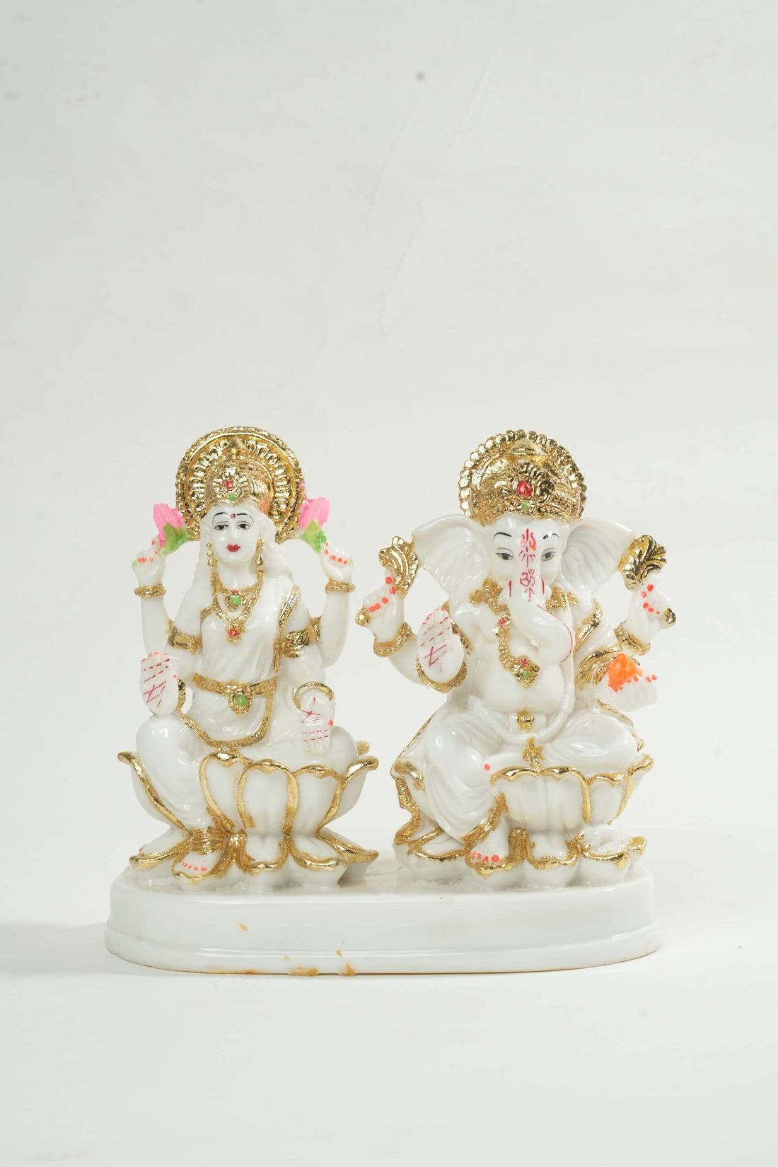 Laxmi Ganesh Statue with gold detailings