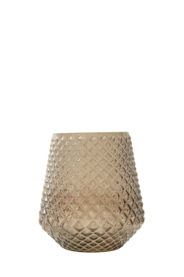 crystal flower vase brown