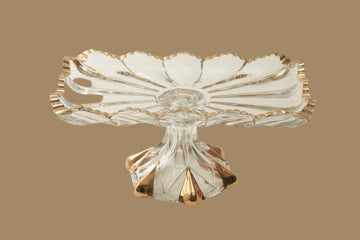 standing glass platter