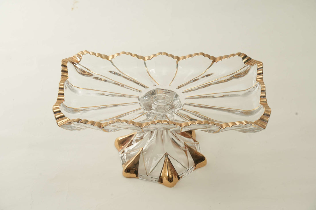 standing glass platter