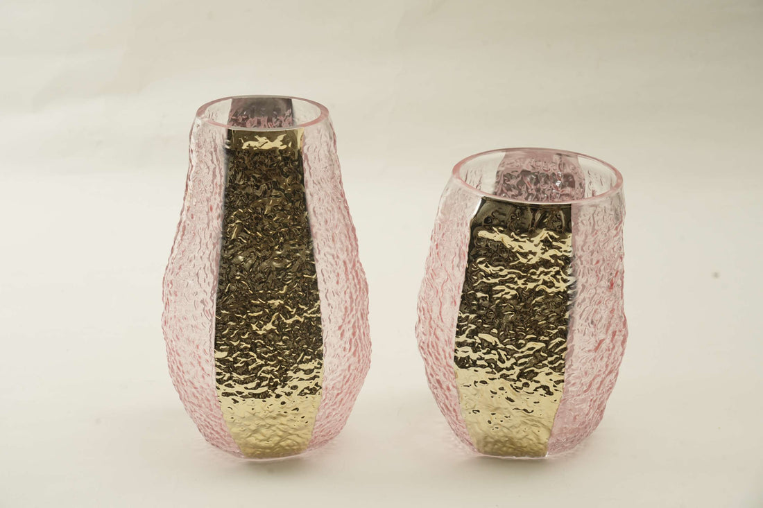 glass pink flower vase