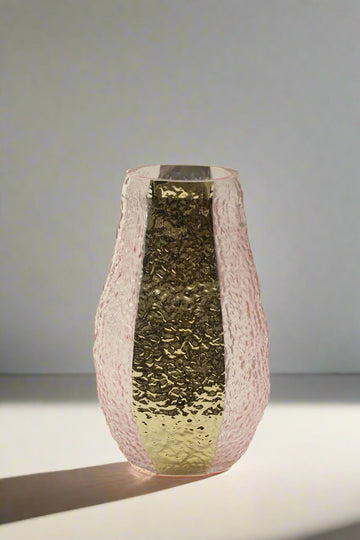 glass pink flower vase