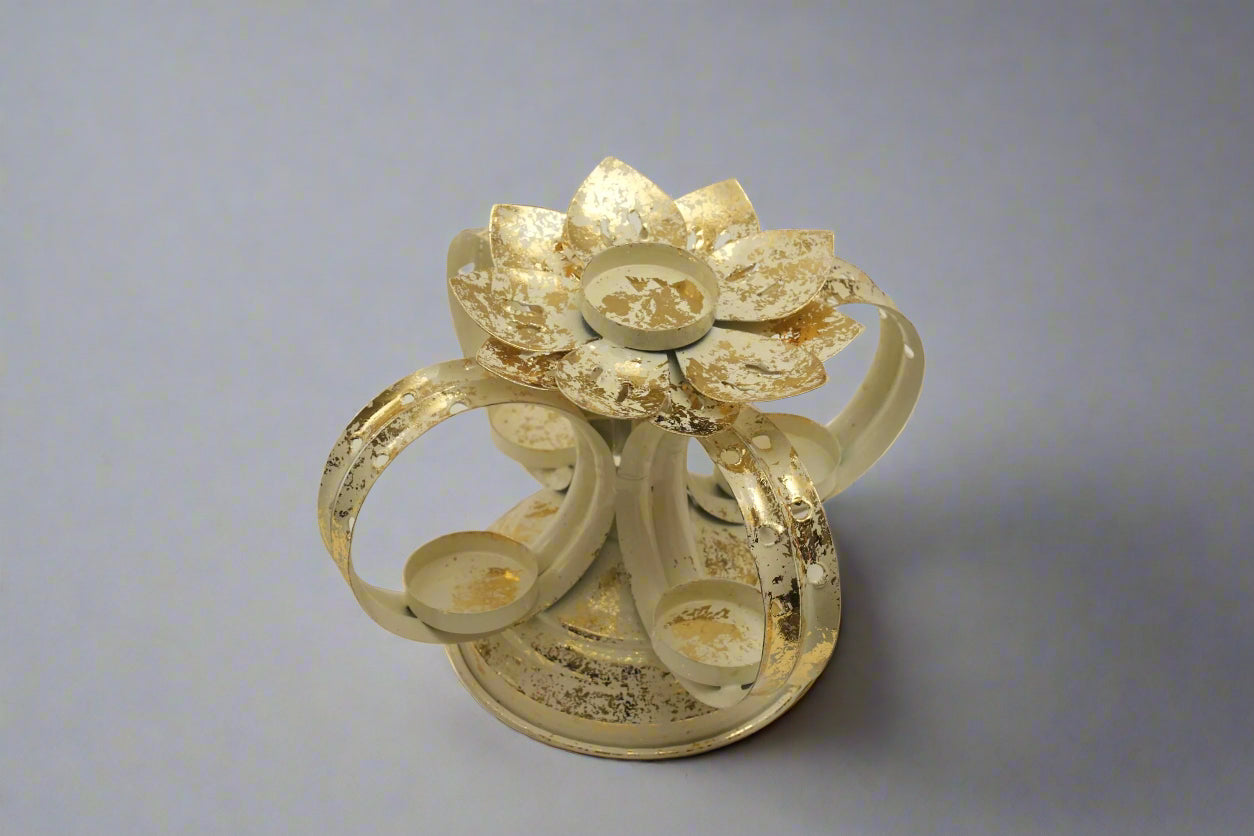 Wrought Iron Flower Candle Stand