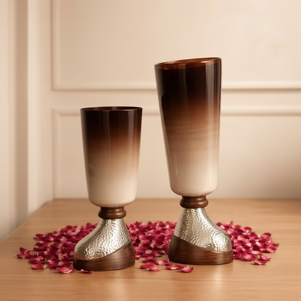 Amber Aura Candle Holder – Elegant Tall Decorative Candle Stand (Small & Large)