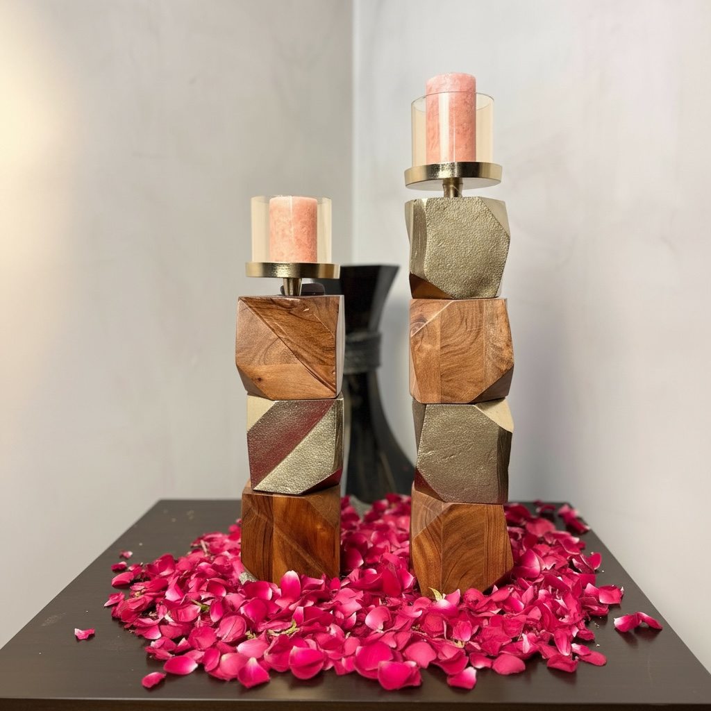 Prithvi Noor Candle Stand – Tall Luxury Decorative Candle Holder (Small & Large)