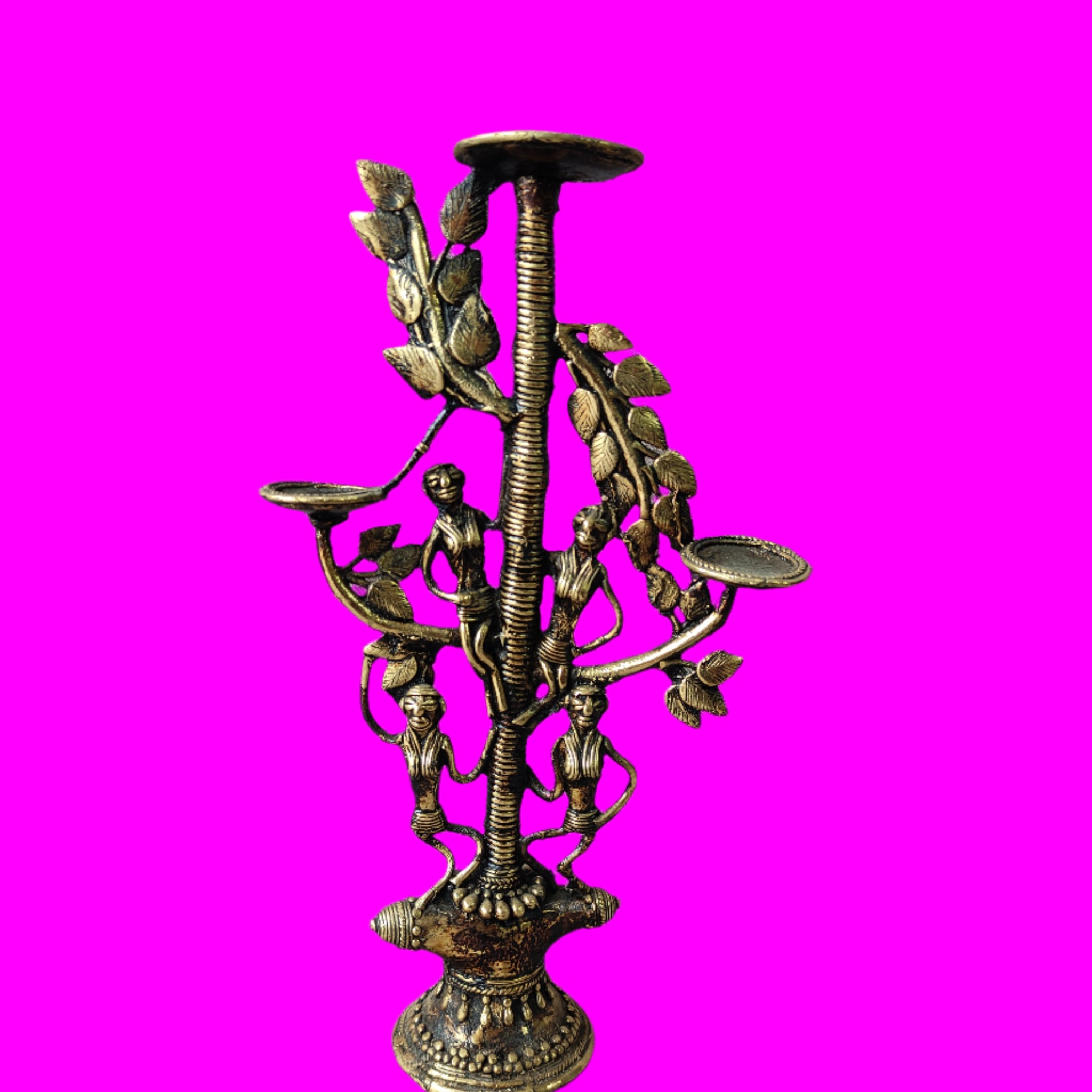 brass tree candle stand- Dhokra art