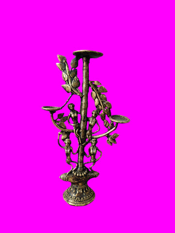 brass tree candle stand- Dhokra art
