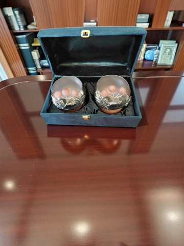 Premium Two Bowl Set with Stone Work & Velvet Box – Luxury Gift & Home Décor