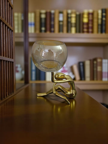 Figurine Candle Stand in Gold Finish – Elegant Home Décor & Gift | Divine Astitav