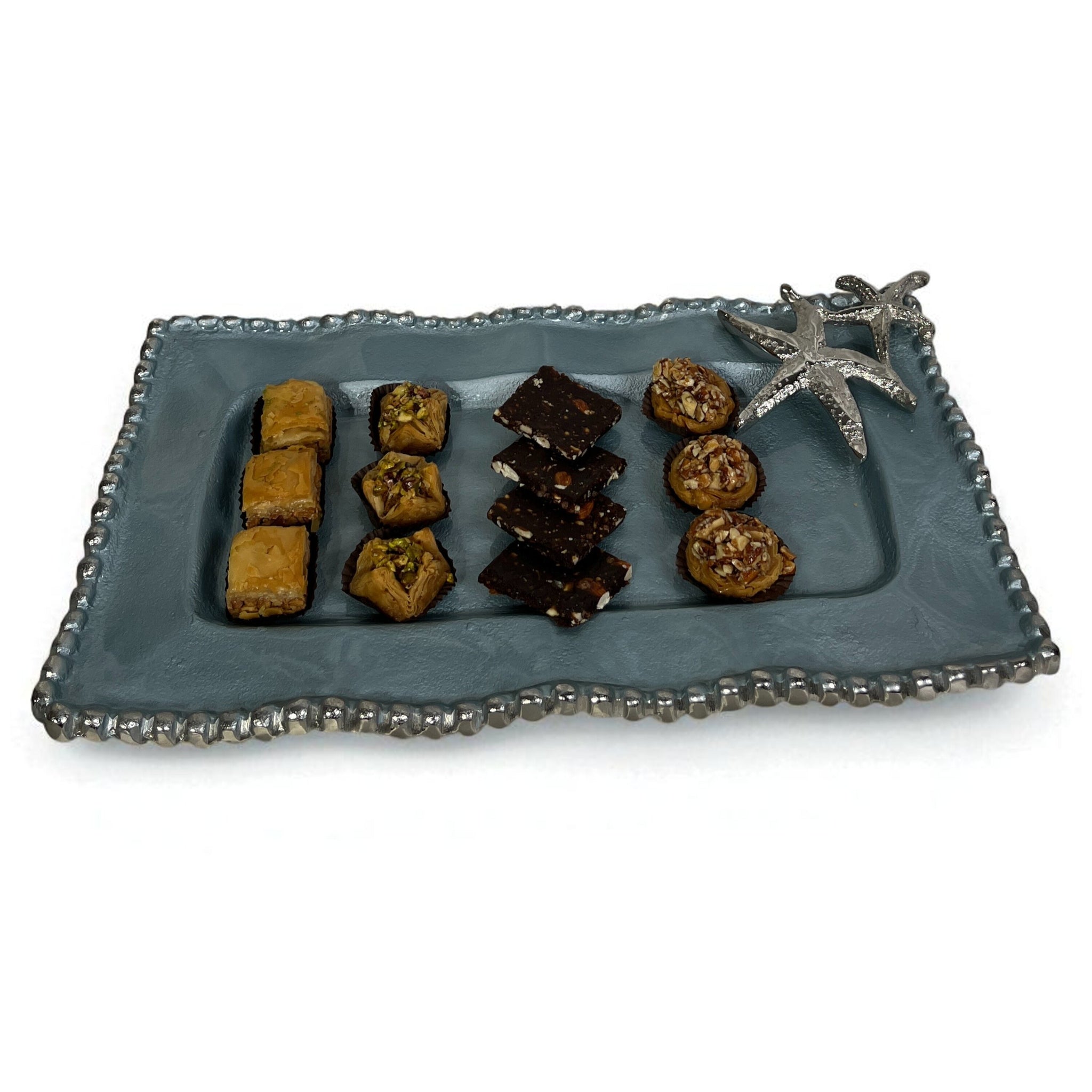 Starfish  Platter with Blue Enamel – Coastal Elegance for Your Table