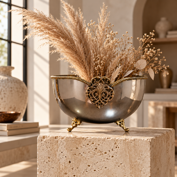 The Maharani Bowl, Brass-Detailed Luxury Centrepiece