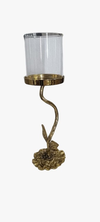 sleek flower metal candle holder
