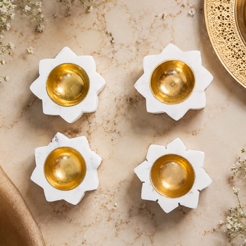 Scallop Marble Tealight Diya