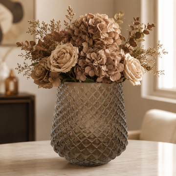 crystal flower vase brown