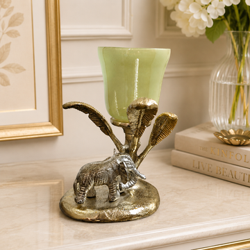 Royal Elephant Glass Votive Candle Holder