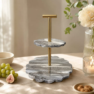 Marble Cake Stand & Serving Stand for Two Tier Home Décor