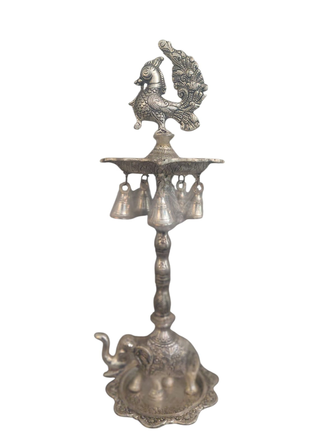 Metal Elephant peacock Lamp