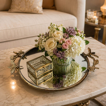 Golden Bird Mirror Tray