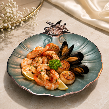 Octopus-Shape Platter – Sea-Themed Elegance in Light Green Enamel