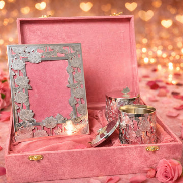 Divine Petal Silver Frame with 2 Jars