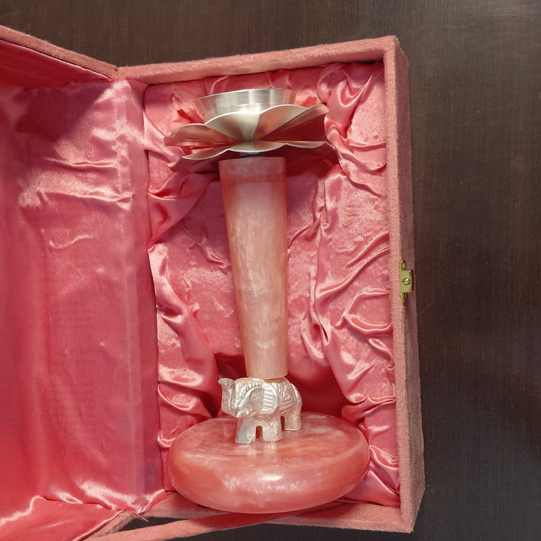 Pink Lotus Elephant Diya | Premium Brass & Resin Festive Decor | Divine Astitav