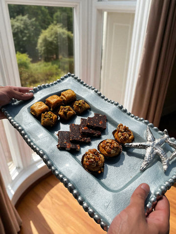 Starfish  Platter with Blue Enamel – Coastal Elegance for Your Table