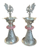 Brass Silver Plated  peacock Samai Lamp