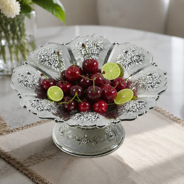 White Enamel Decorative  Fruit Platter/ Bowl - 6 inches